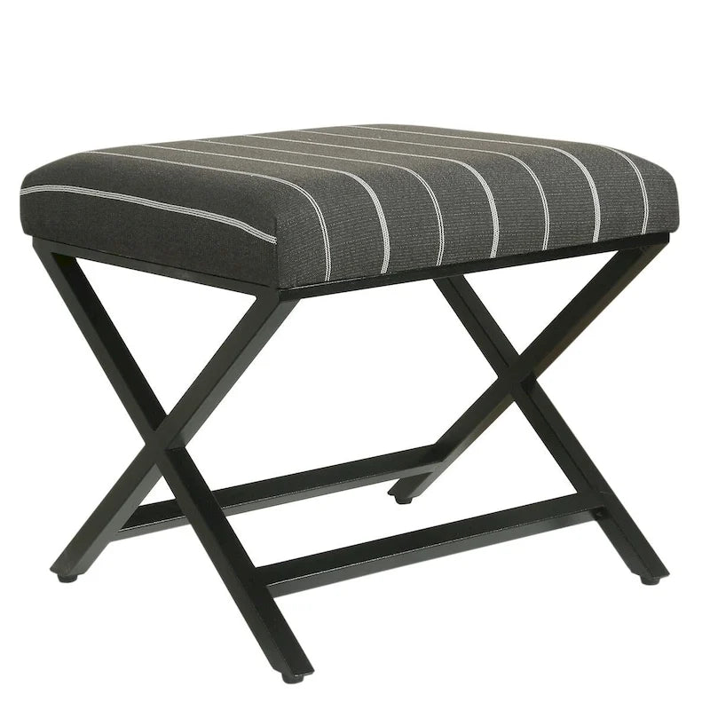 Repose-pieds carré Boucher moderne en métal à base en X Porch & Den