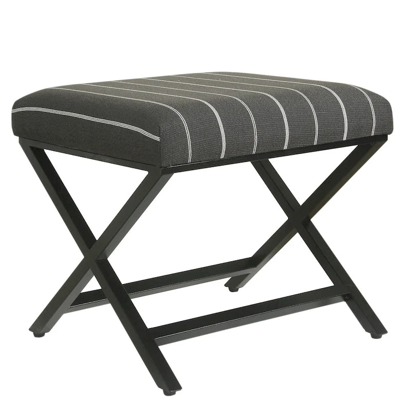 Repose-pieds carré Boucher moderne en métal à base en X Porch & Den