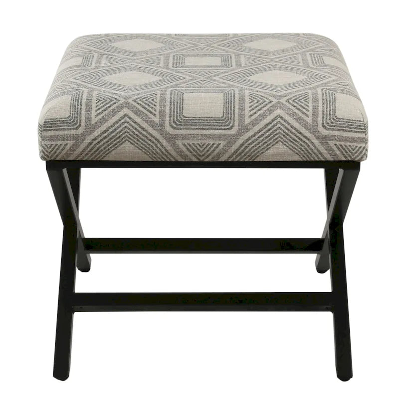 Repose-pieds carré Boucher moderne en métal à base en X Porch & Den