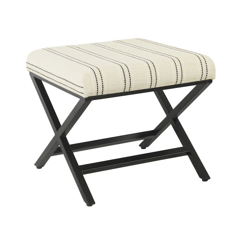 Repose-pieds carré Boucher moderne en métal à base en X Porch & Den