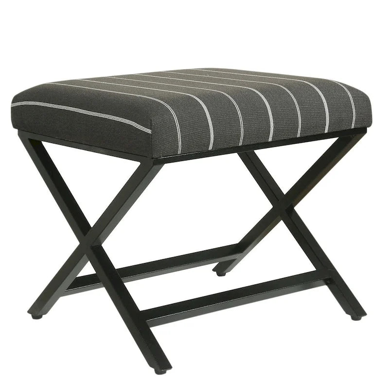 Repose-pieds carré Boucher moderne en métal à base en X Porch & Den
