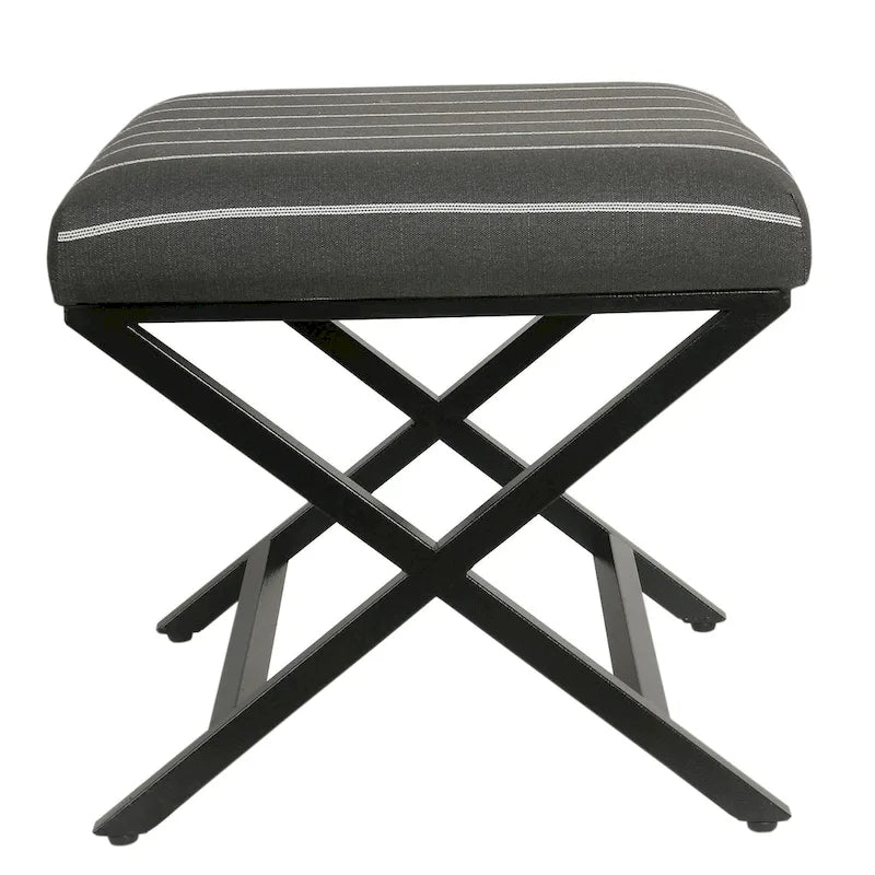 Repose-pieds carré Boucher moderne en métal à base en X Porch & Den