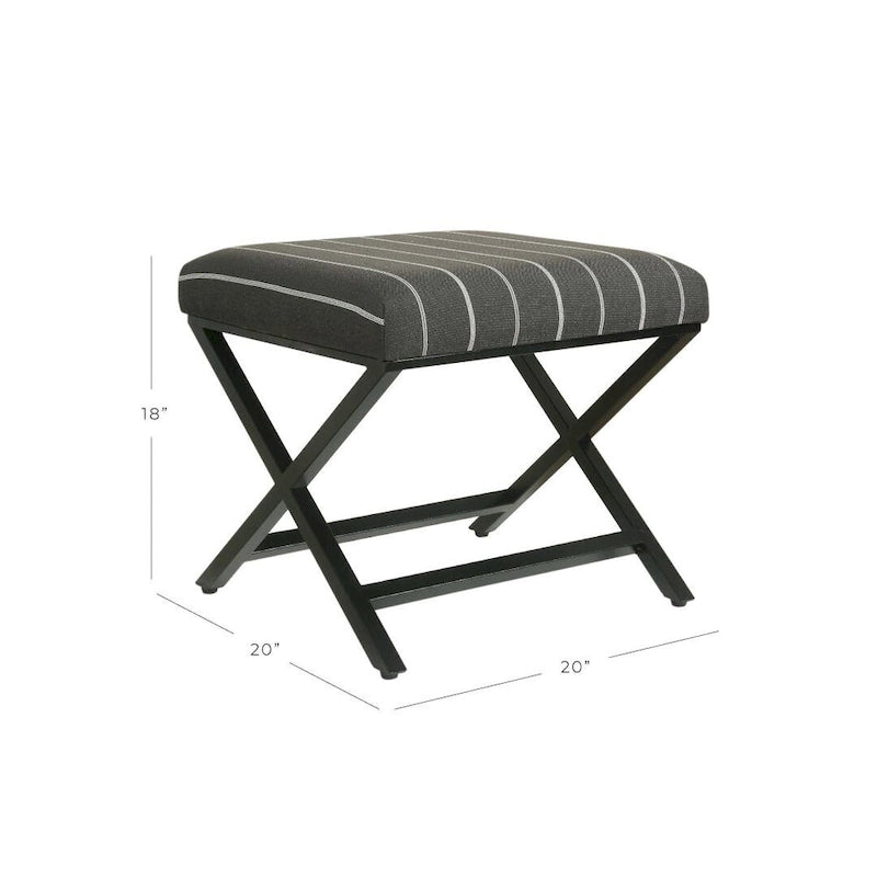 Repose-pieds carré Boucher moderne en métal à base en X Porch & Den