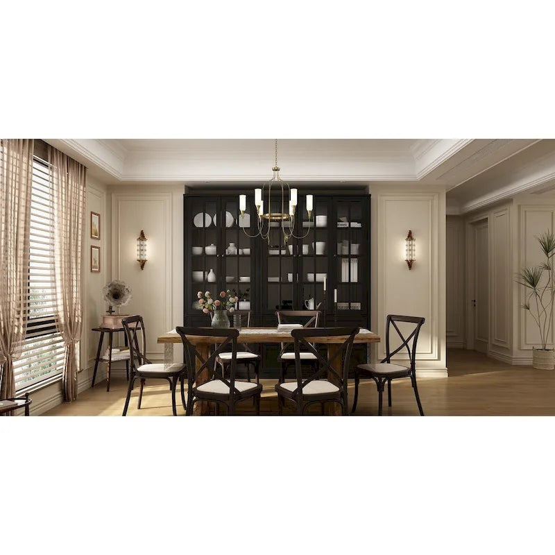 78,7 Meuble de rangement Combo Buffet Bibliothèque Vitrine en verre
