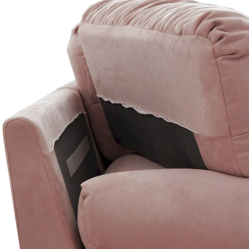 Canapé Sectionnel Moderne en Velours Sablé « Nuage » pour Salon