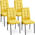 Chaise de salle à manger Howtai en velours capitonné à dossier haut