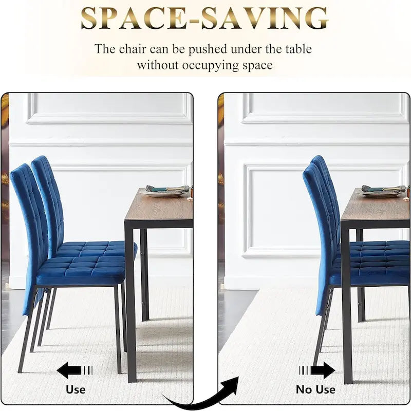 Chaise de salle à manger Howtai en velours capitonné à dossier haut