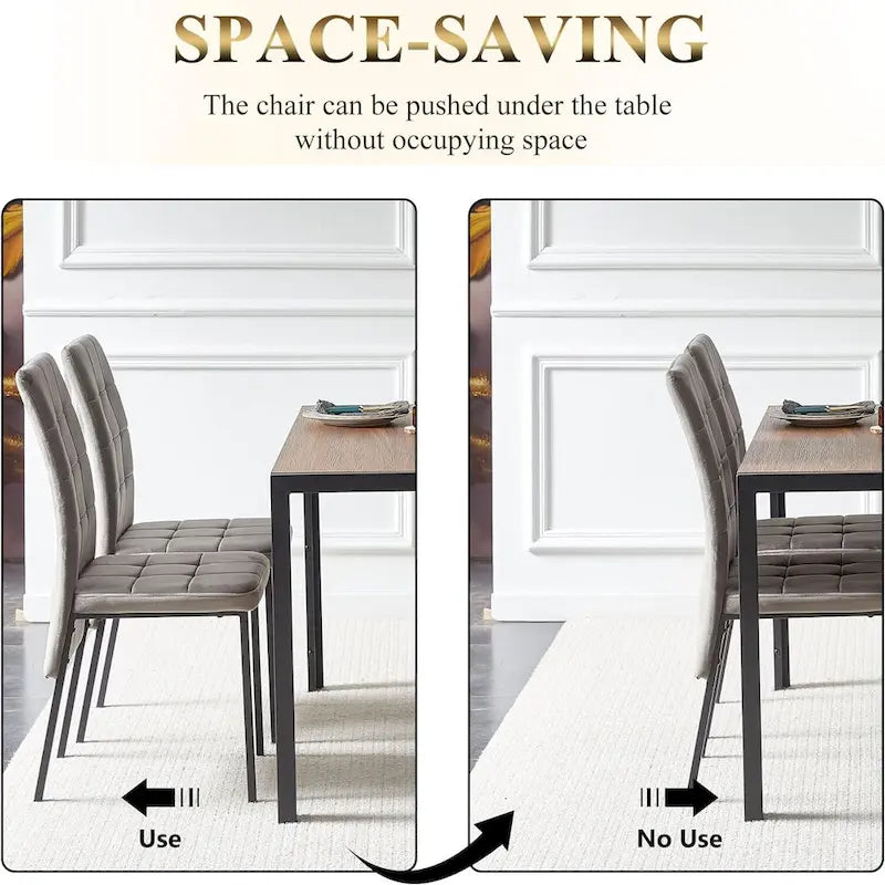 Chaise de salle à manger Howtai en velours capitonné à dossier haut