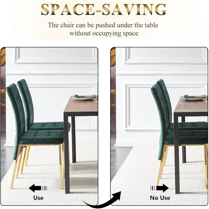 Chaise de salle à manger Howtai en velours capitonné à dossier haut