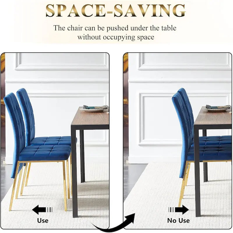 Chaise de salle à manger Howtai en velours capitonné à dossier haut