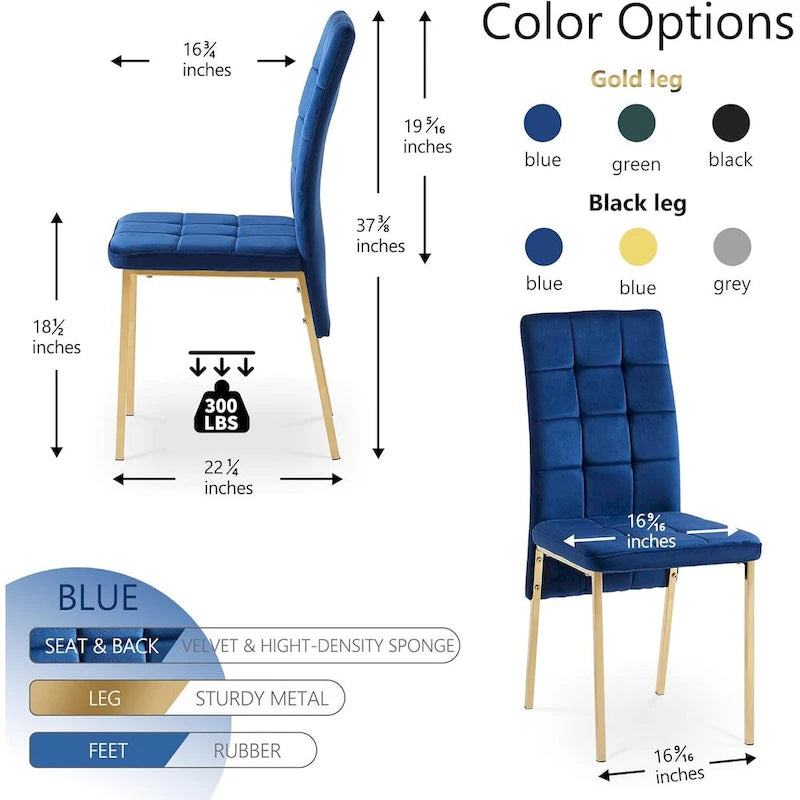 Chaise de salle à manger Howtai en velours capitonné à dossier haut