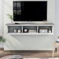 Meuble TV flottant Denhour DH BASIC blanc transitionnel 63 pouces à 3 étagères