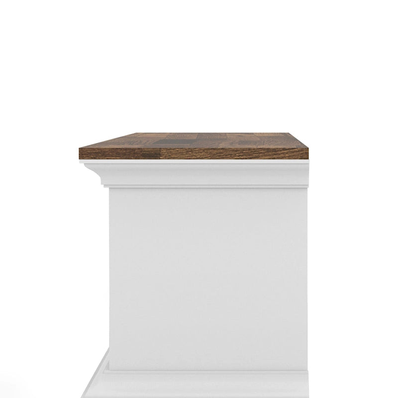 Meuble TV flottant Denhour DH BASIC blanc transitionnel 63 pouces à 3 étagères