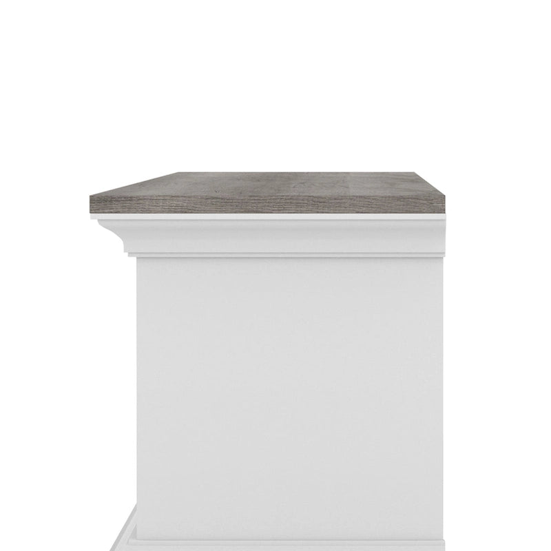Meuble TV flottant Denhour DH BASIC blanc transitionnel 63 pouces à 3 étagères