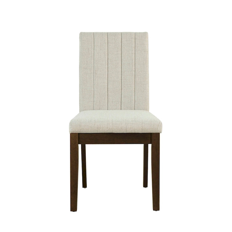 510 Design Everly Chaise de salle à manger capitonnée à dossier cannelé (Lot de 2)