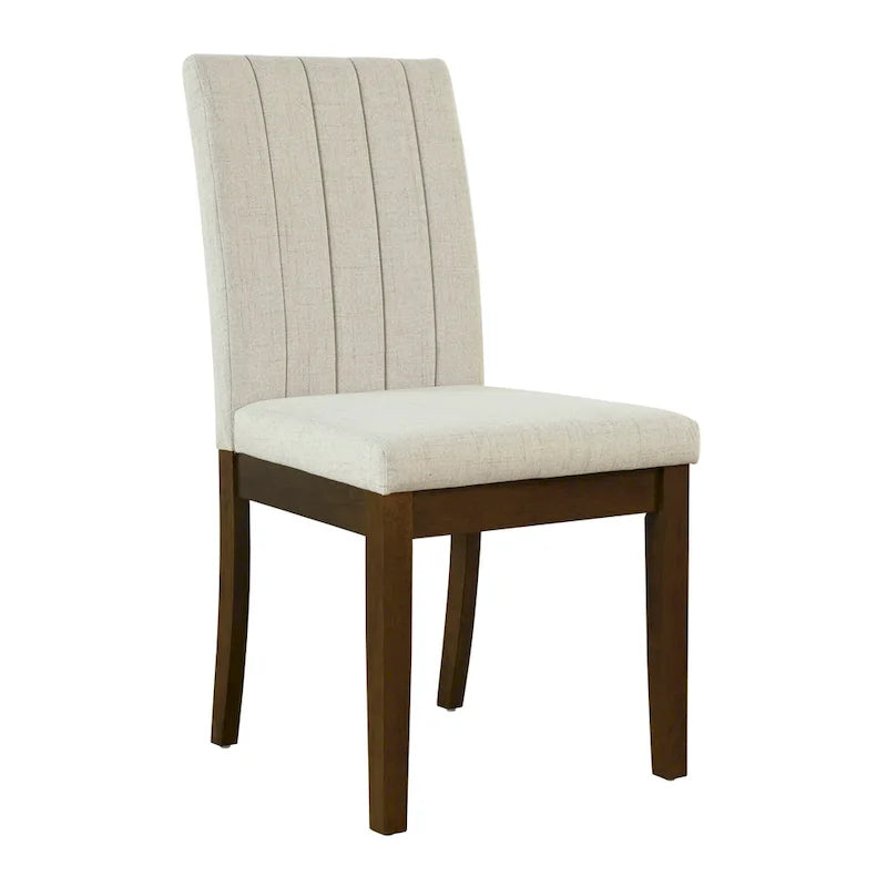 510 Design Everly Chaise de salle à manger capitonnée à dossier cannelé (Lot de 2)