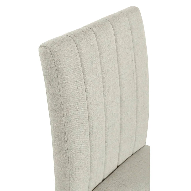 510 Design Everly Chaise de salle à manger capitonnée à dossier cannelé (Lot de 2)