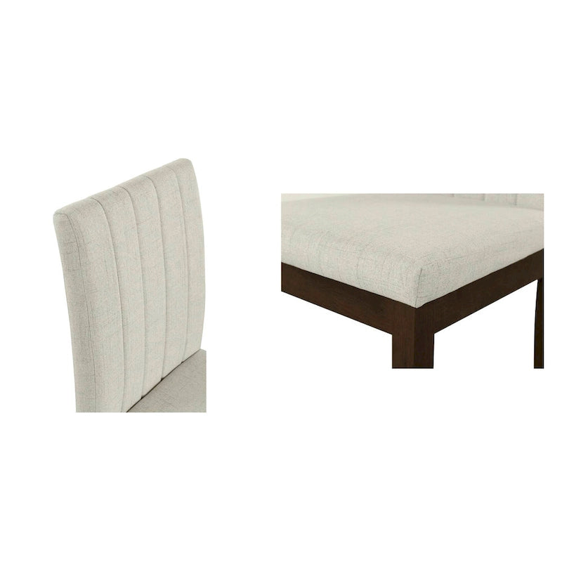 510 Design Everly Chaise de salle à manger capitonnée à dossier cannelé (Lot de 2)
