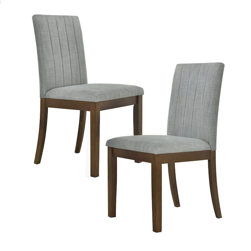 510 Design Everly Chaise de salle à manger capitonnée à dossier cannelé (Lot de 2)