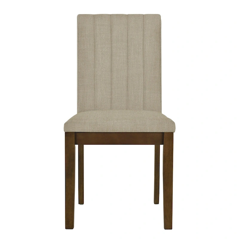 510 Design Everly Chaise de salle à manger capitonnée à dossier cannelé (Lot de 2)