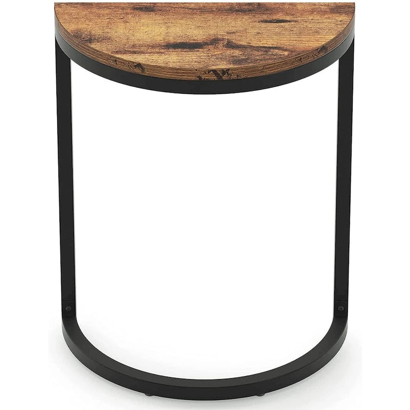 Table d'appoint demi-ronde, Table d'appoint étroite, Table basse fine pour canapé