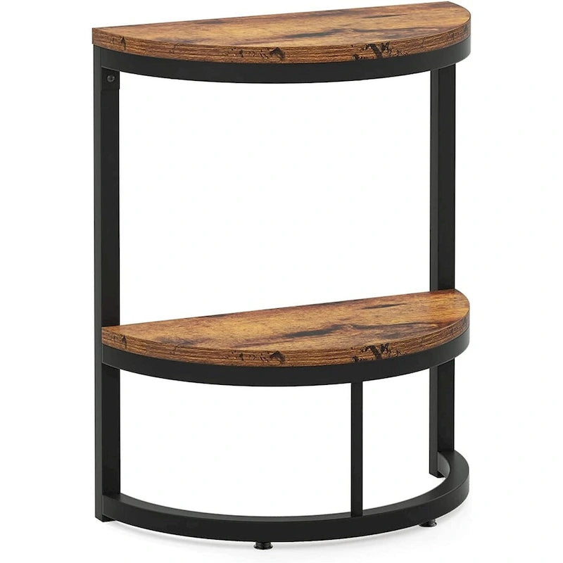 Table d'appoint demi-ronde, Table d'appoint étroite, Table basse fine pour canapé