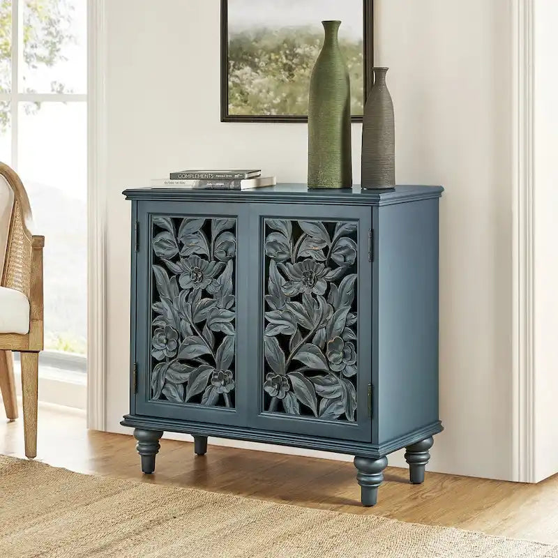 Meuble d'appoint Alban Traditional 32" avec porte creuse et lumière LED par HULALA HOME