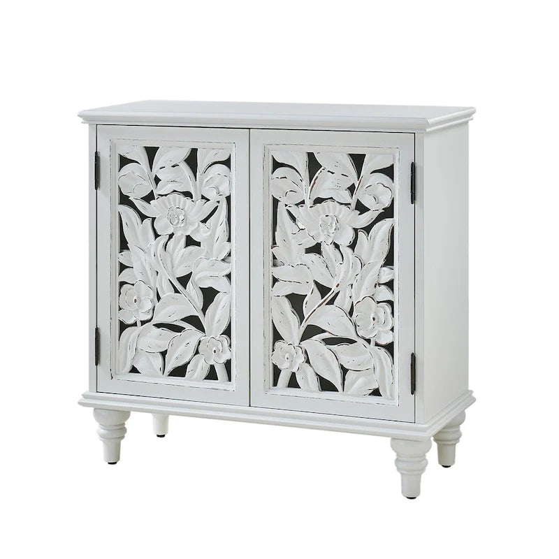 Meuble d'appoint Alban Traditional 32" avec porte creuse et lumière LED par HULALA HOME