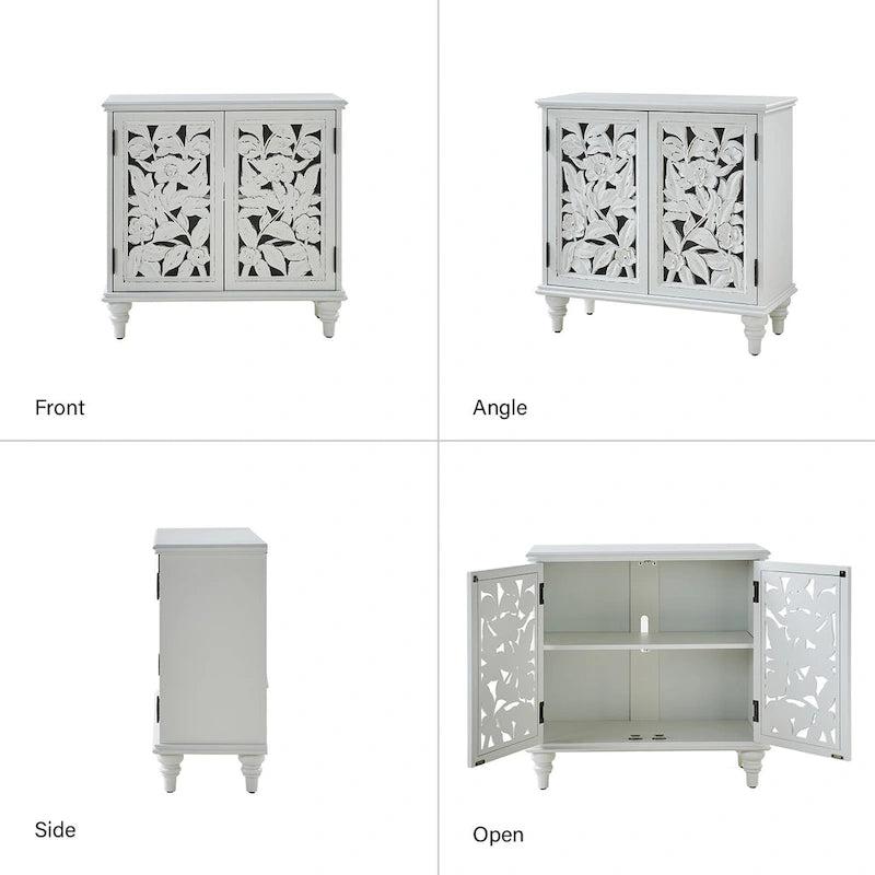 Meuble d'appoint Alban Traditional 32" avec porte creuse et lumière LED par HULALA HOME
