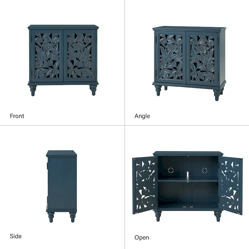 Meuble d'appoint Alban Traditional 32" avec porte creuse et lumière LED par HULALA HOME