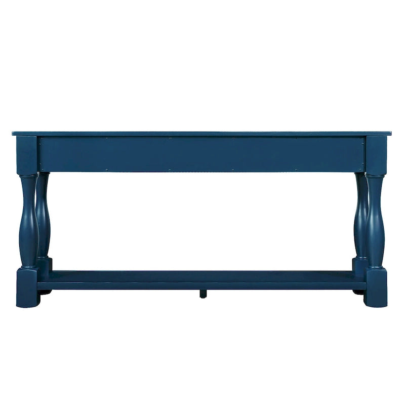 Console en bois de 160 cm de long avec 3 tiroirs et 1 étagère inférieure pour entrée/couloir Montage facile Table de canapé extra-épaisse