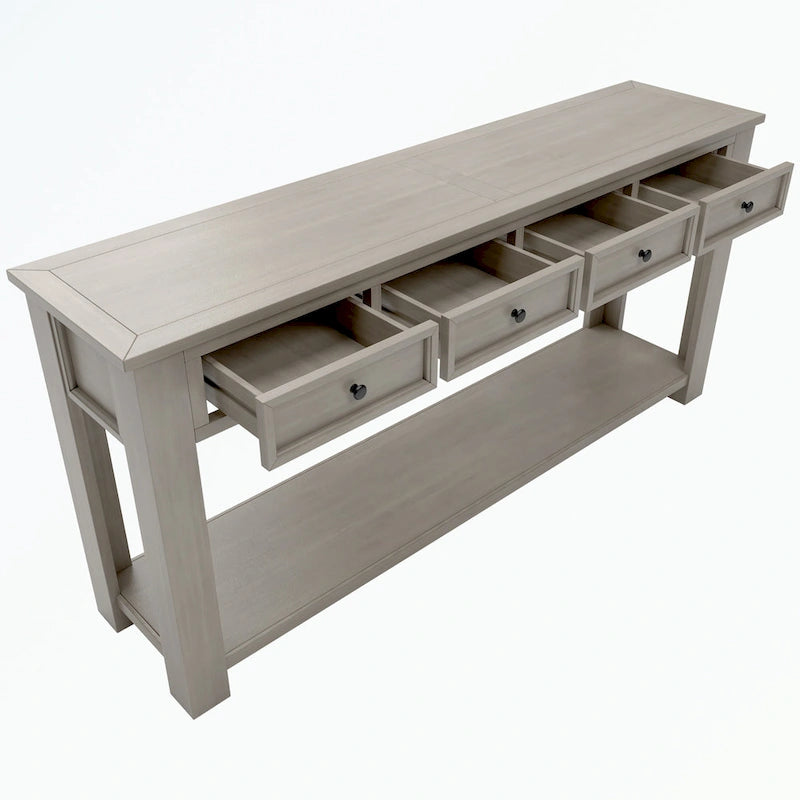 Console avec tiroirs de rangement et étagère inférieure