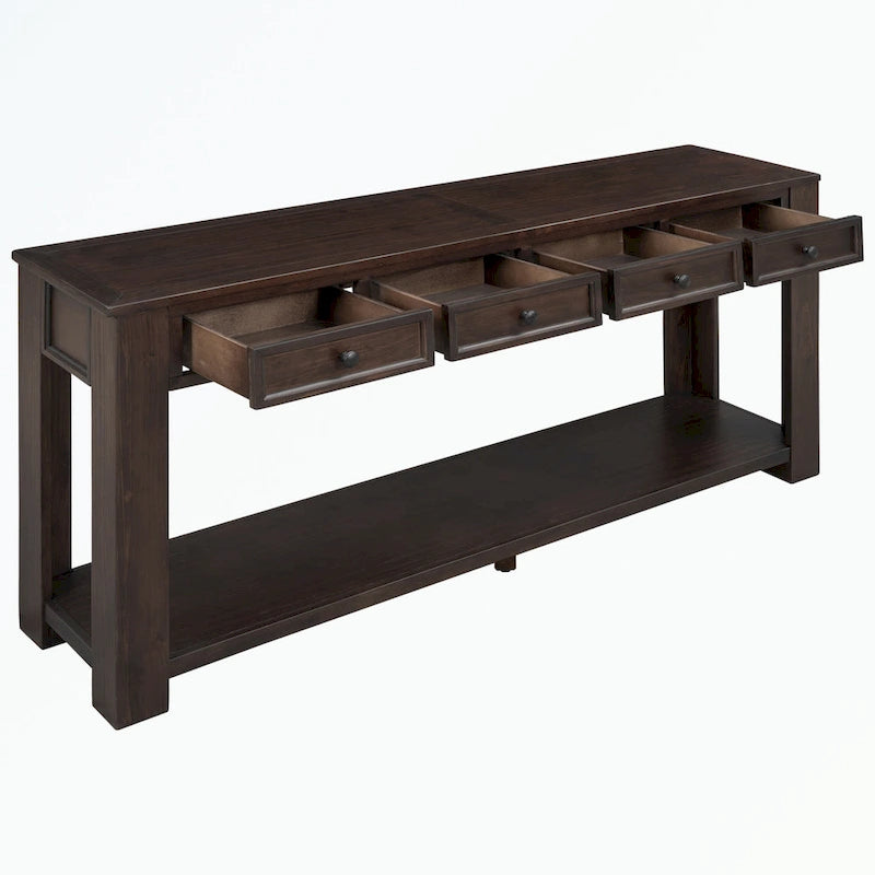 Console avec tiroirs de rangement et étagère inférieure