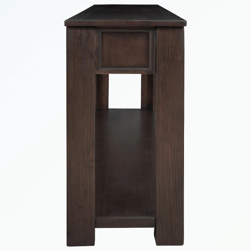 Console avec tiroirs de rangement et étagère inférieure