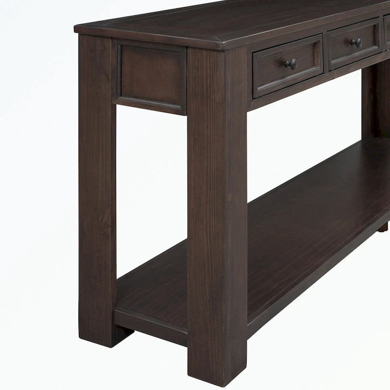 Console avec tiroirs de rangement et étagère inférieure