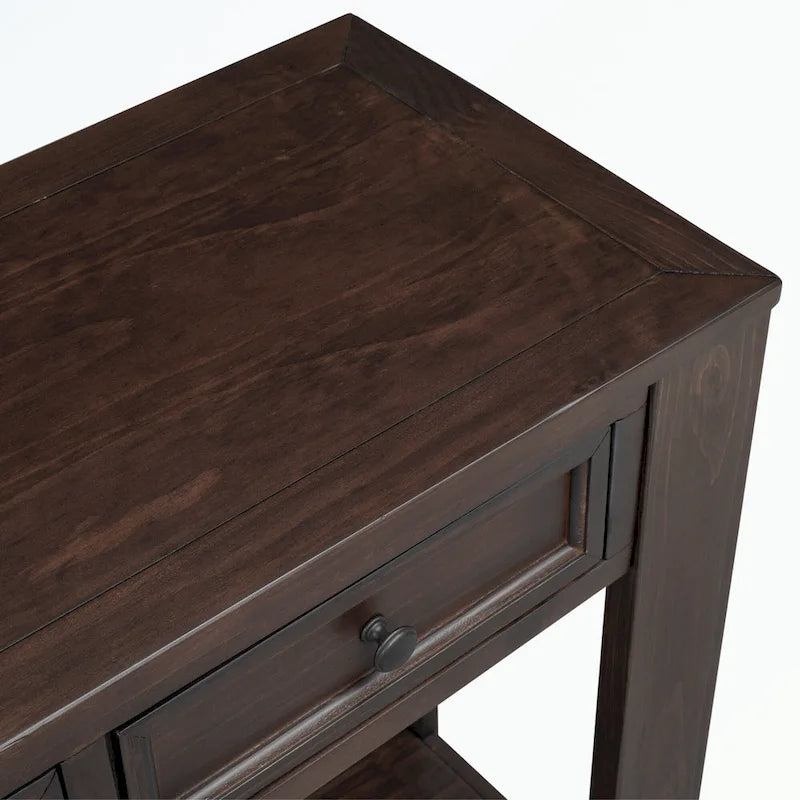 Console avec tiroirs de rangement et étagère inférieure