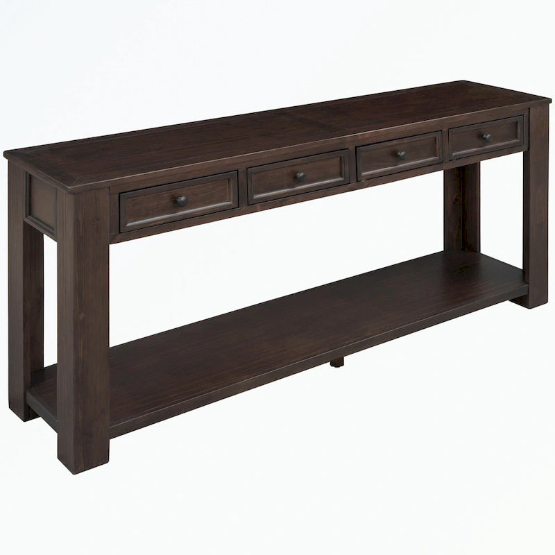 Console avec tiroirs de rangement et étagère inférieure