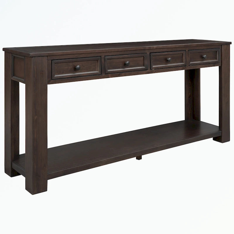Console avec tiroirs de rangement et étagère inférieure