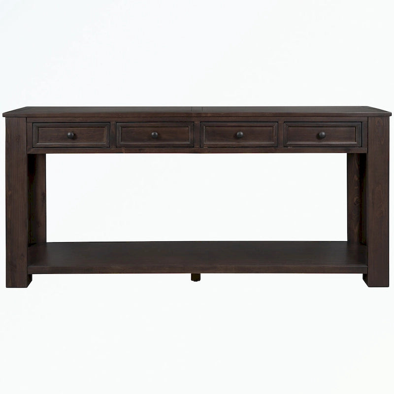 Console avec tiroirs de rangement et étagère inférieure