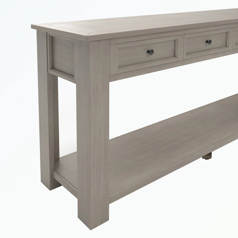Console avec tiroirs de rangement et étagère inférieure
