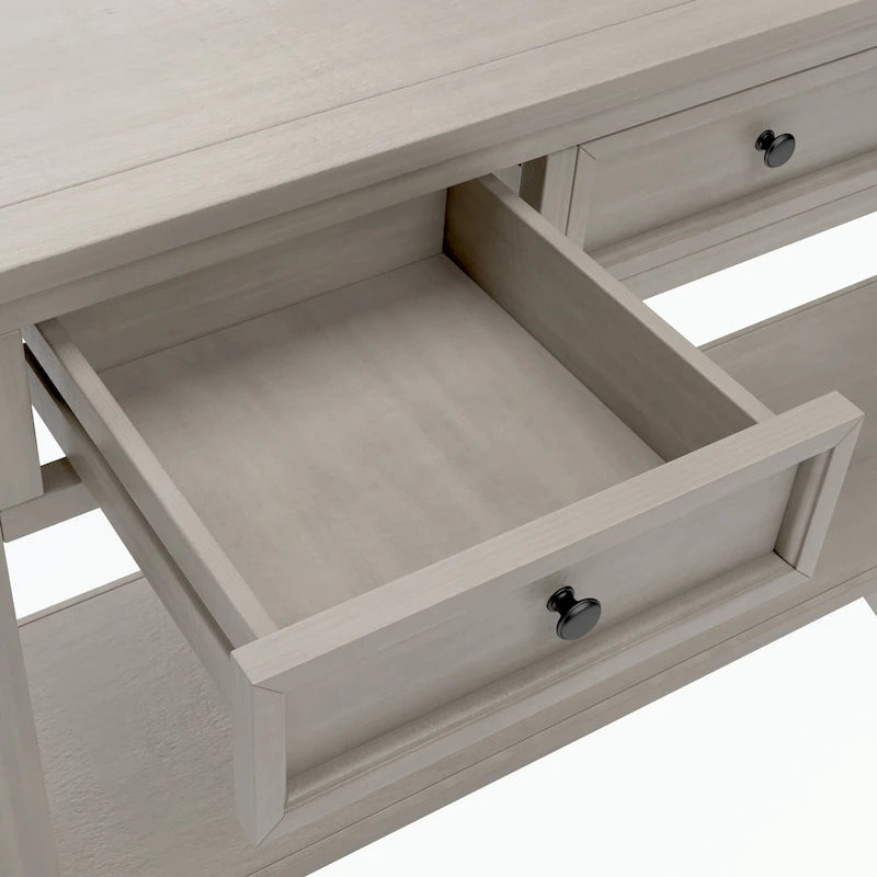Console avec tiroirs de rangement et étagère inférieure
