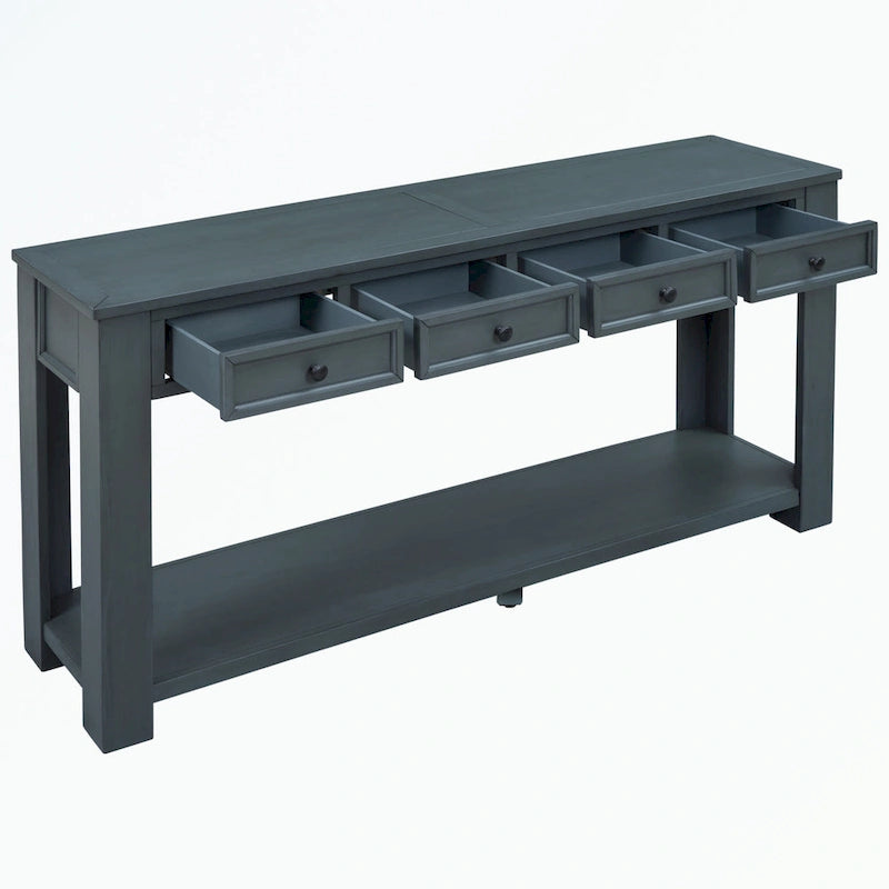 Console avec tiroirs de rangement et étagère inférieure