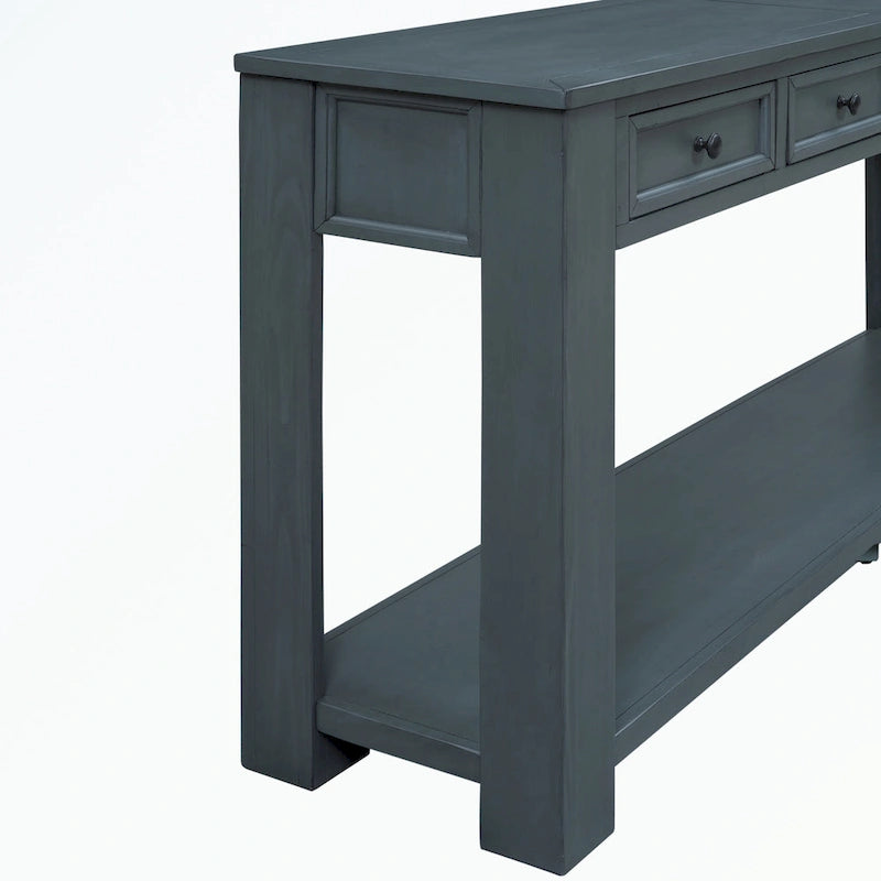 Console avec tiroirs de rangement et étagère inférieure