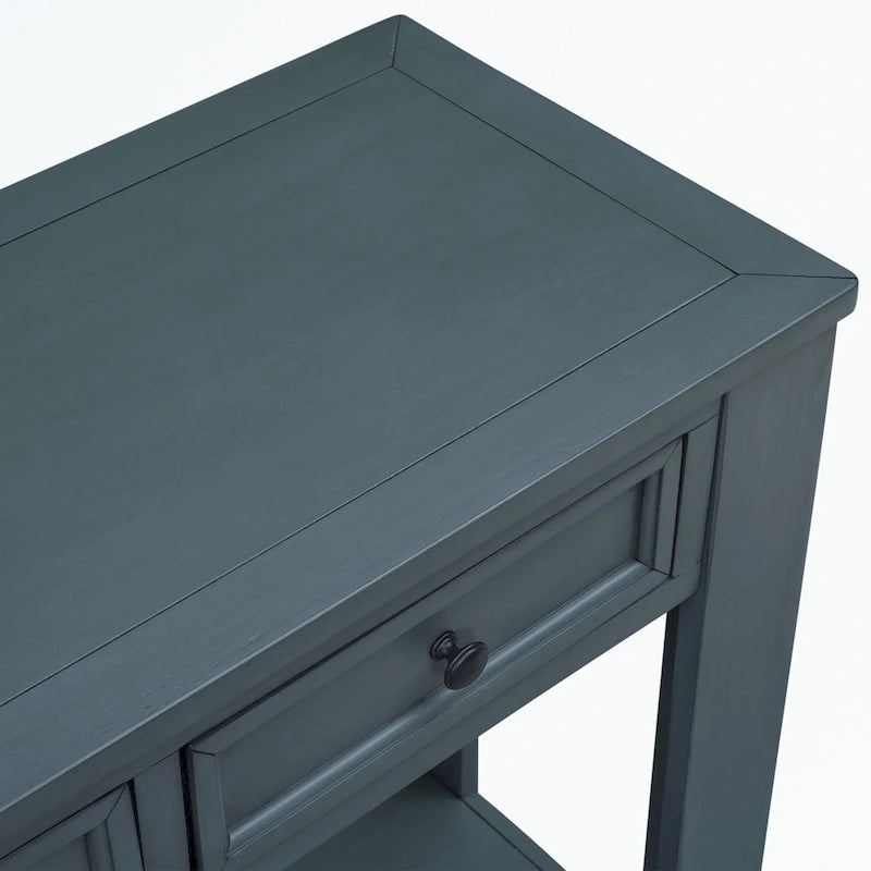Console avec tiroirs de rangement et étagère inférieure