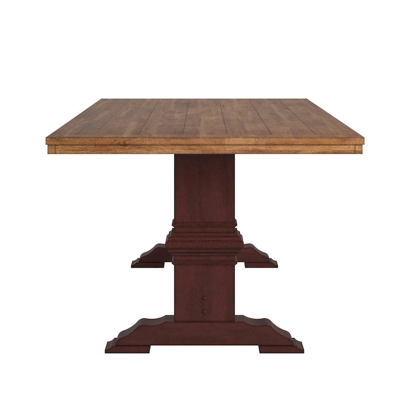 Table à manger Eleanor à plateau bicolore en bois massif par iNSPIRE Q Classic