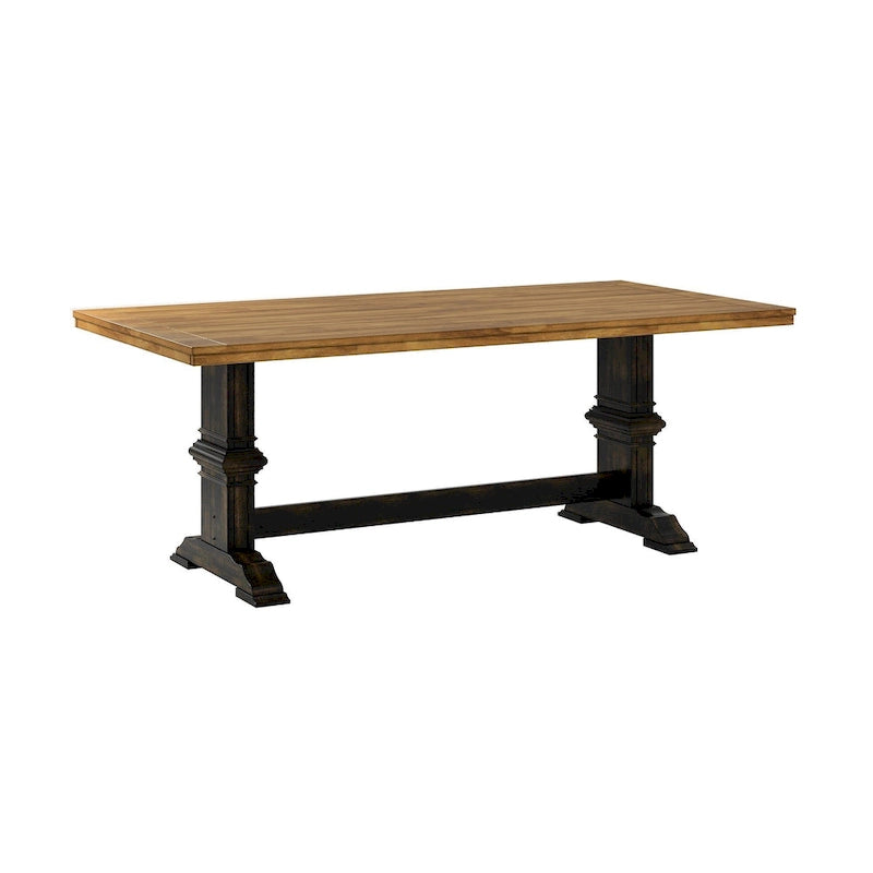 Table à manger Eleanor à plateau bicolore en bois massif par iNSPIRE Q Classic