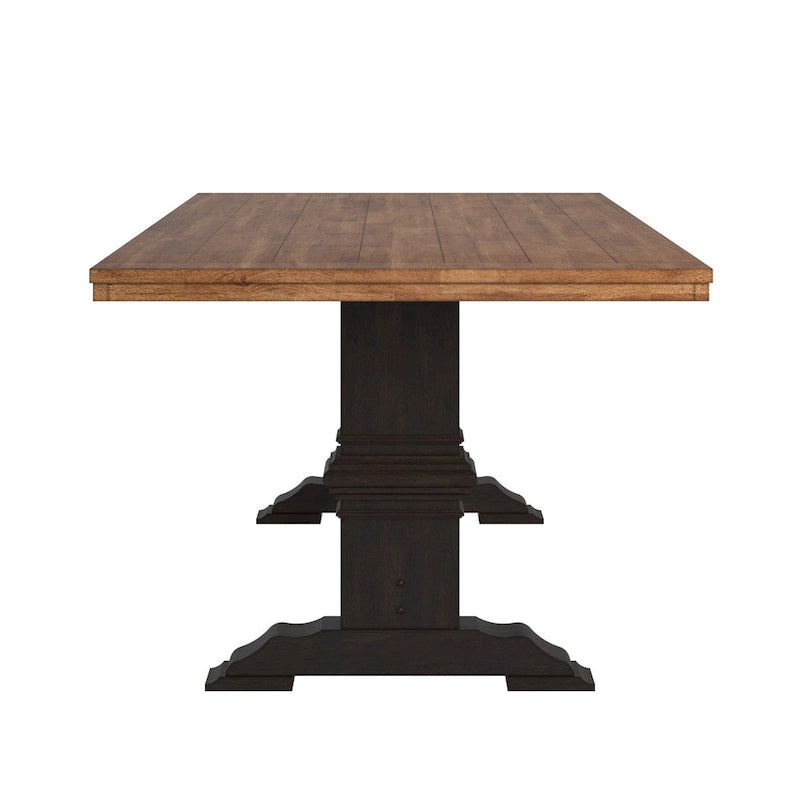 Table à manger Eleanor à plateau bicolore en bois massif par iNSPIRE Q Classic