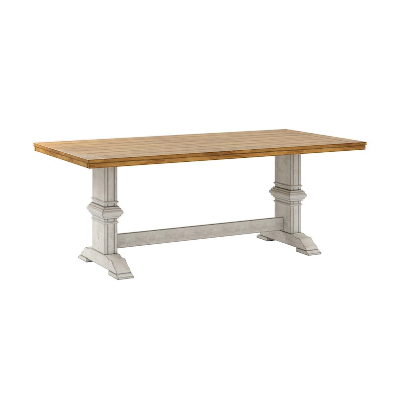 Table à manger Eleanor à plateau bicolore en bois massif par iNSPIRE Q Classic