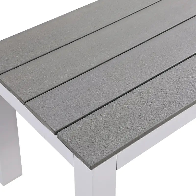 Table de billard Norwalk 2,13 m en ardoise, intérieure/extérieure, ensemble de salle à manger 6 places avec 4 bancs et accessoires, finition blanche