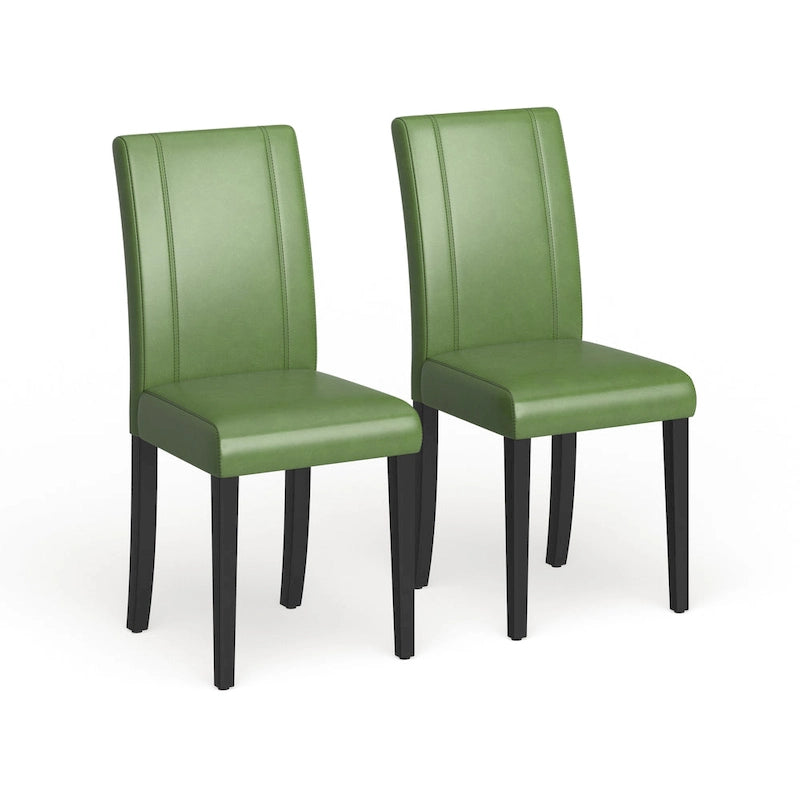 Chaises de salle à manger Parsons rembourrées en similicuir et bois massif de style urbain Roundhill Furniture (Lot de 2)